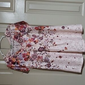 ONE WORLD Pink Lace Top